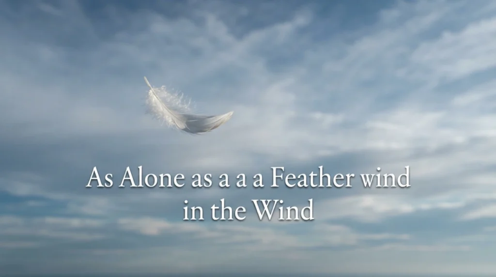 As alone as a feather in the wind
