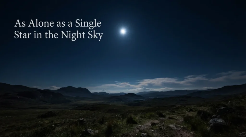 As alone as a single star in the night sky