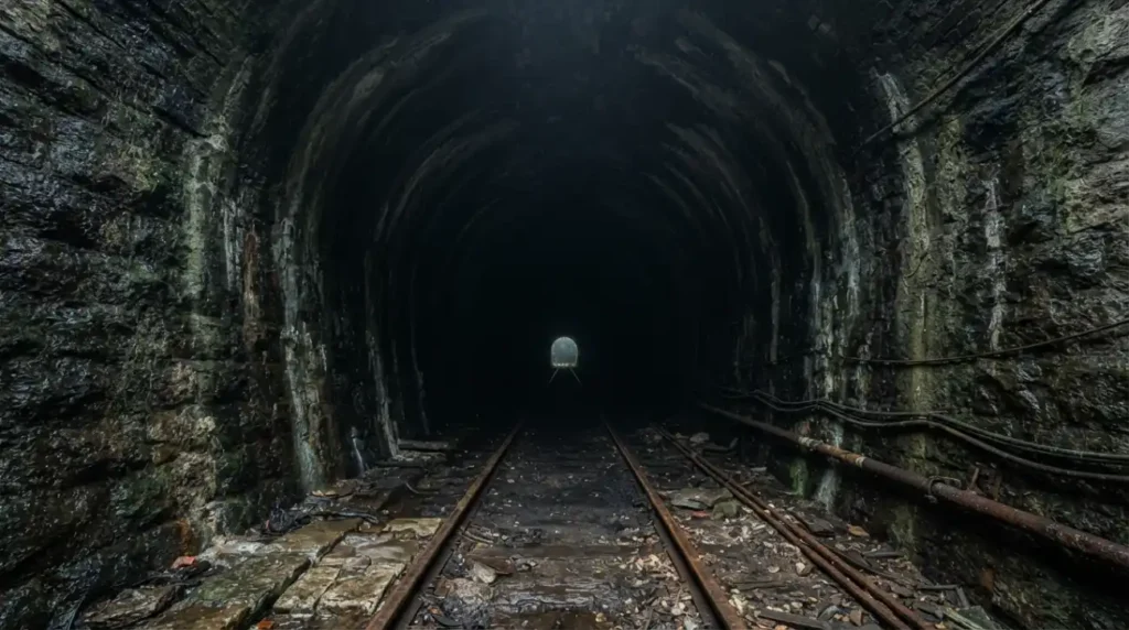 As dark as a tunnel