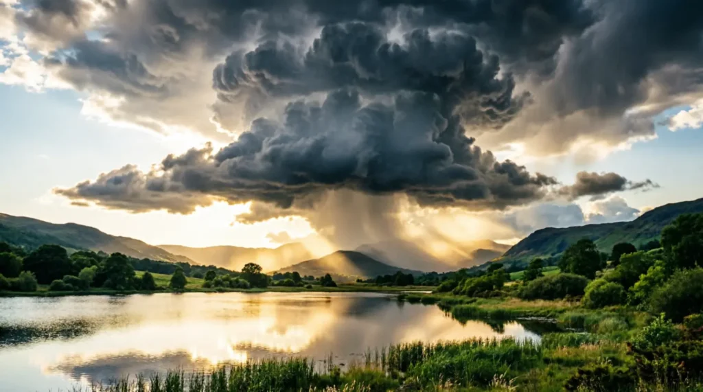 As heavy as a rain cloud