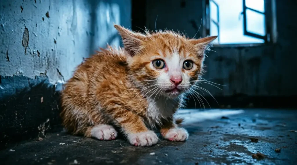 As scared as a kitten in the dark