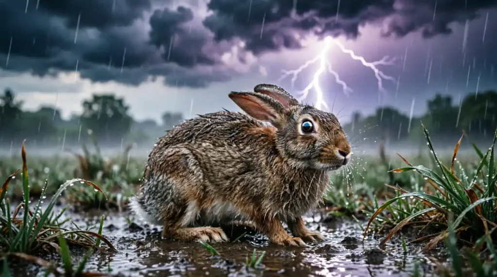 As scared as a rabbit in a storm