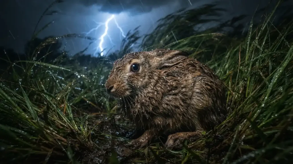 As scared as a rabbit in a storm