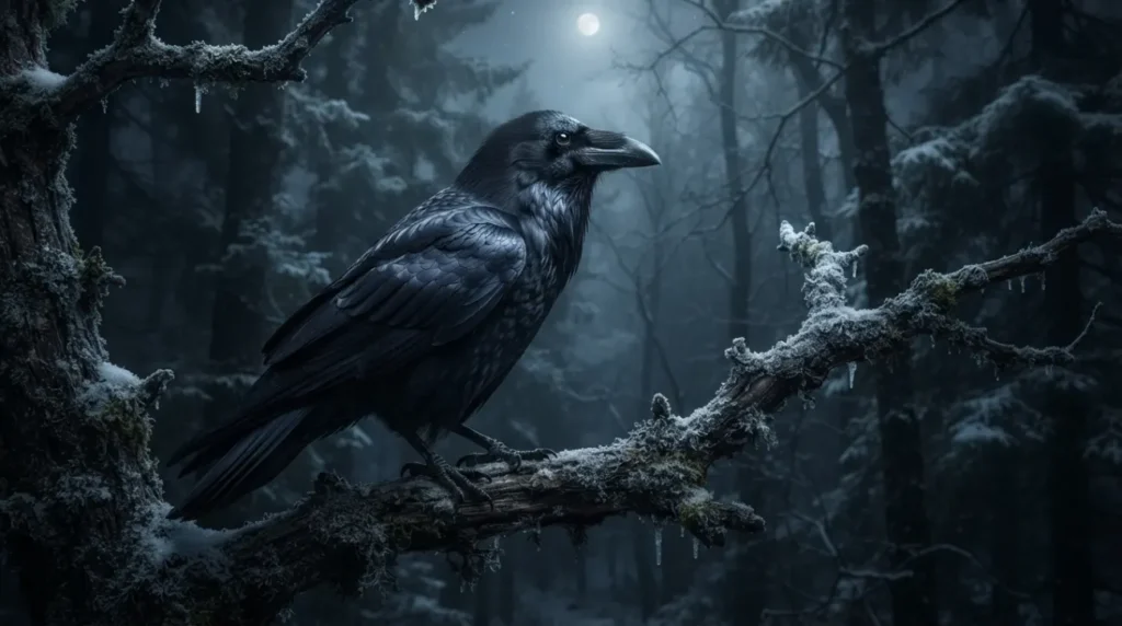 Black like a raven at midnight