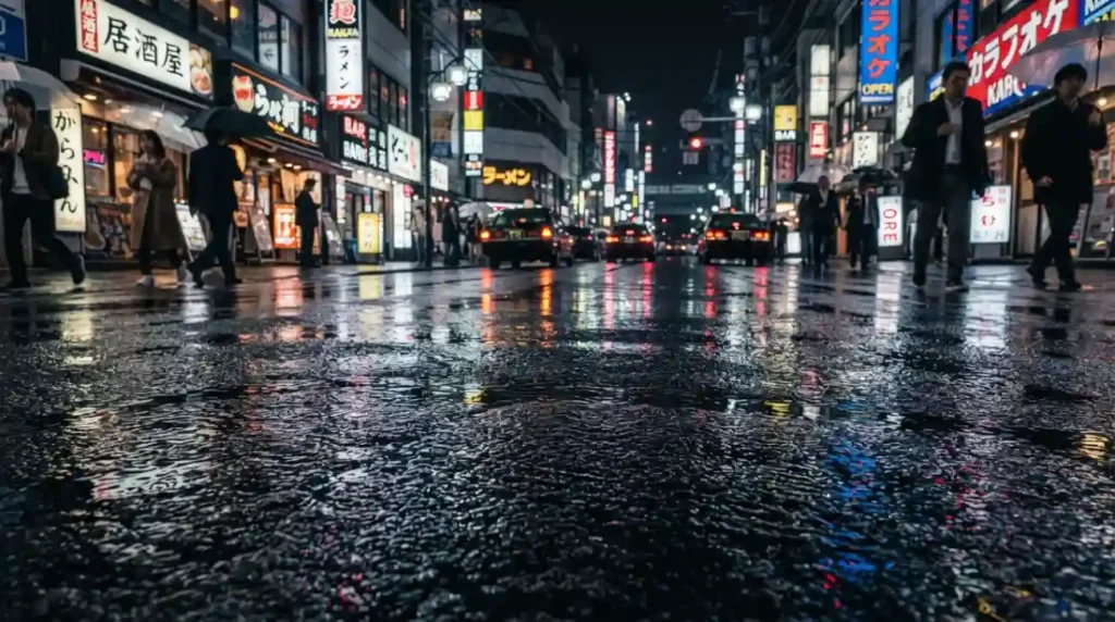 Black like wet pavement