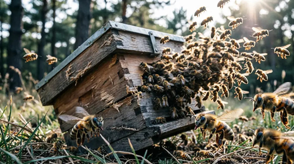 Like a bee swarm disturbed