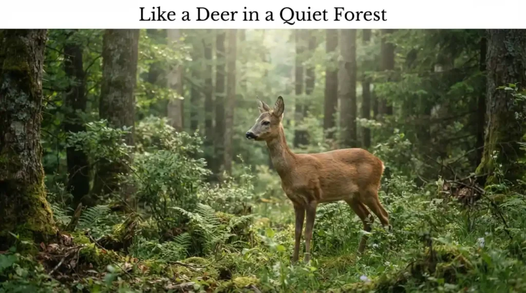 Like a deer in a quiet forest