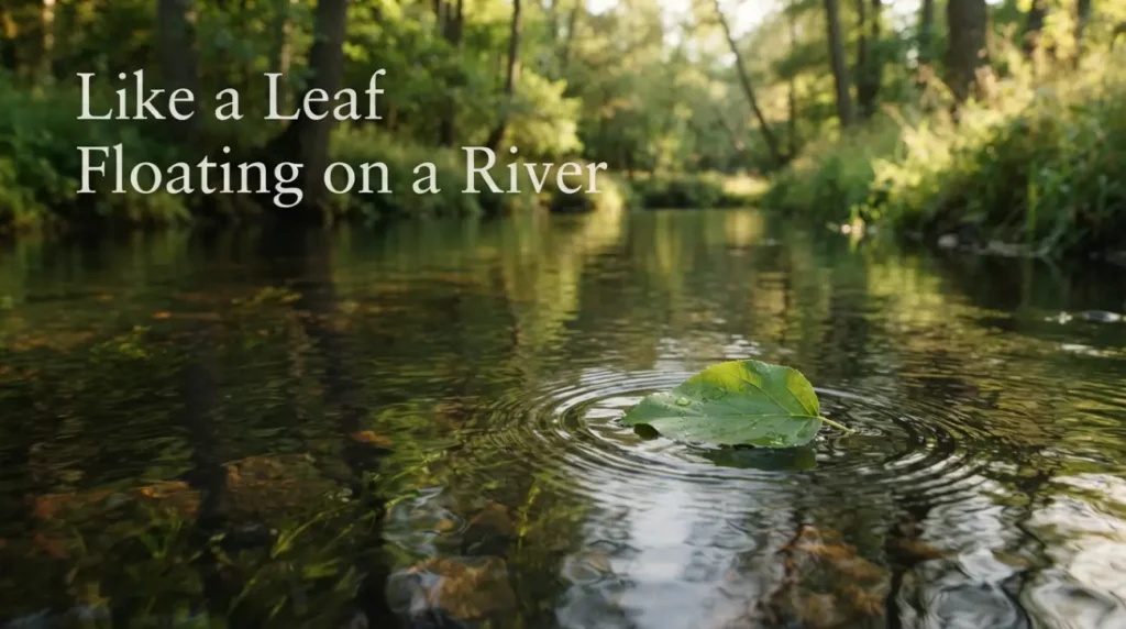 Like a leaf floating on a river