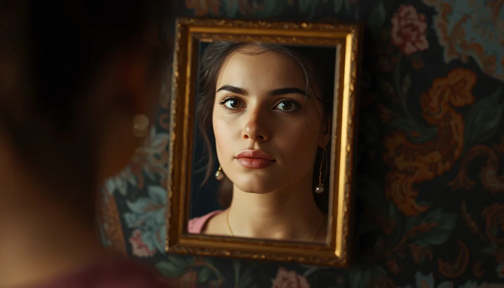 Like a mirror showing a face