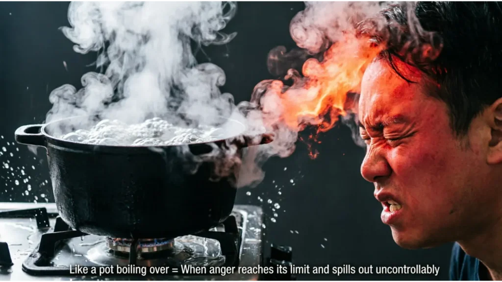 Like a pot boiling over