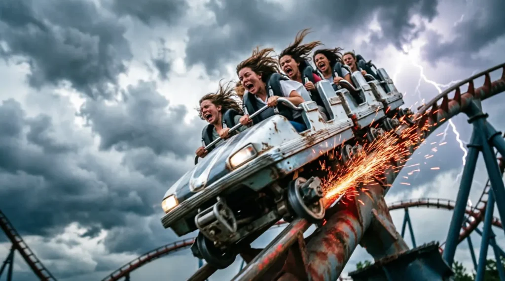 Like a rollercoaster with no brakes