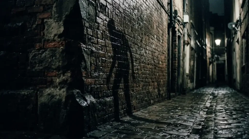 Like a shadow hiding behind a wall
