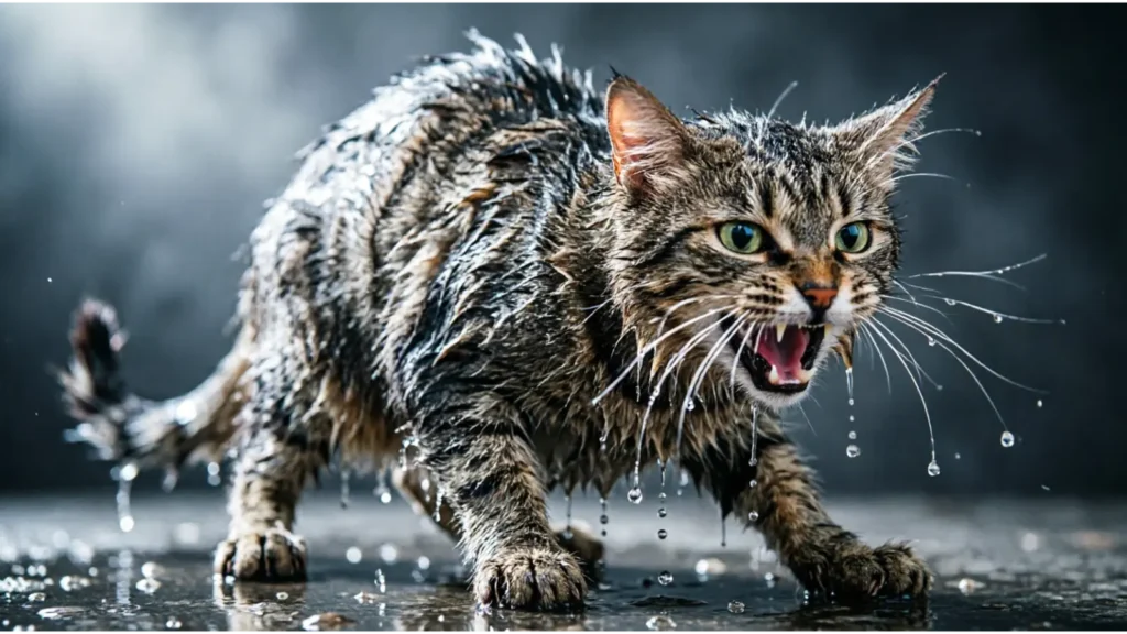 Mad as a soaked cat