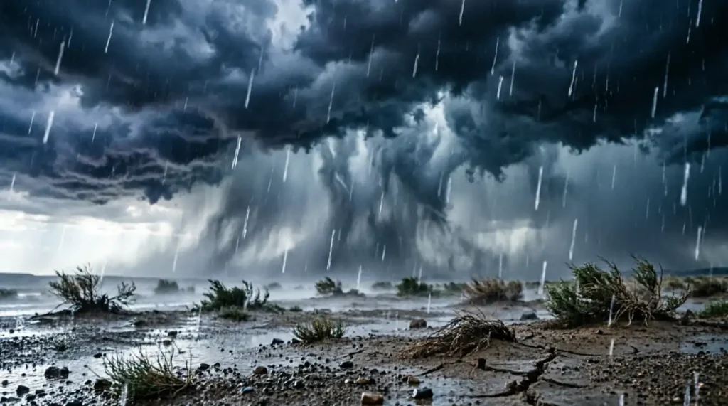 Rain fell like tears from the sky