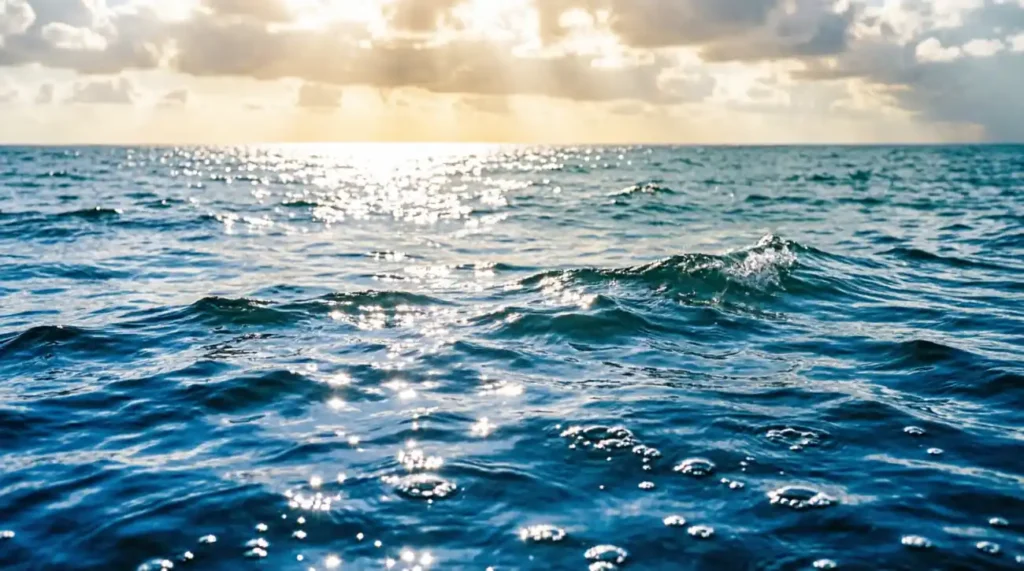 The ocean was as blue as a sapphire