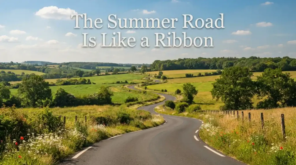 The summer road is like a ribbon