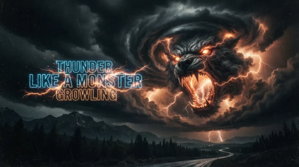 Thunder like a monster growling