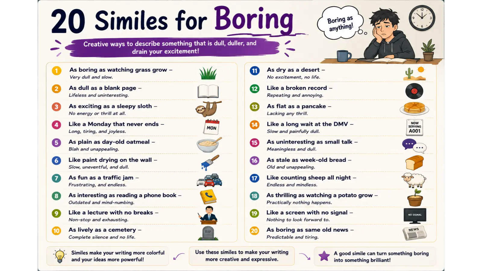Similes for Boring